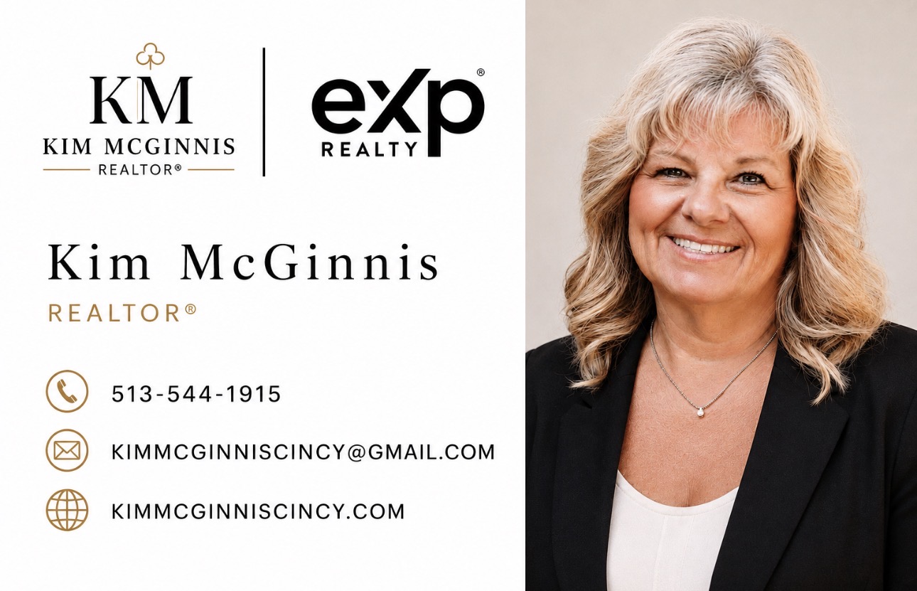 Kim McGinnis digital business card with portrait and eXp Realty branding